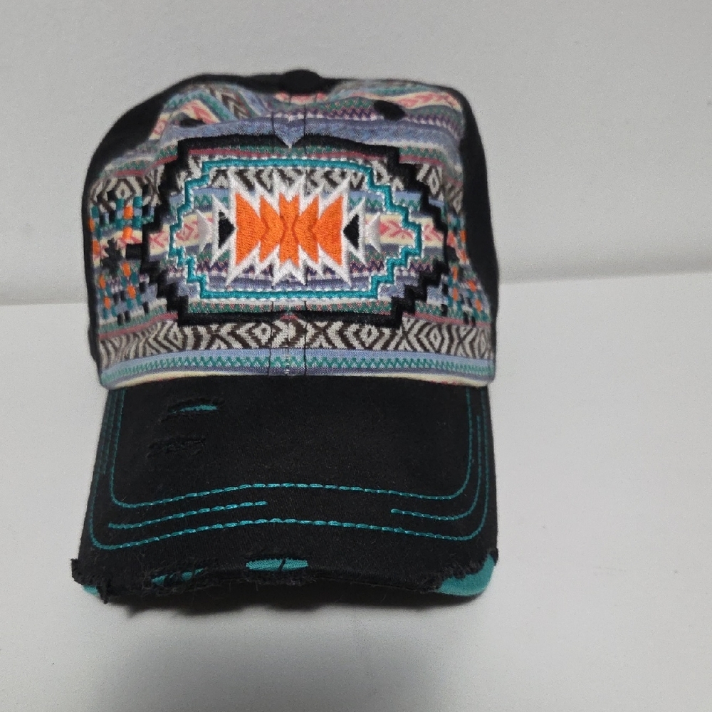 KBETHOS Black Cap with Gold Details